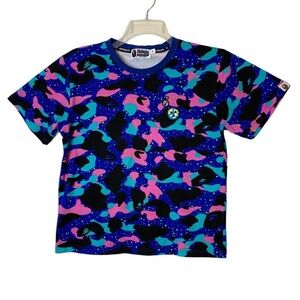 A Bathing Ape Sz M Bape X Kid Cudi Blue Camo Tee Shirt